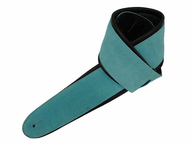 ペリーズ ギターストラップ Perri's APSDX-1605 2.5inch TURQUOISE SUEDE W LEATHER PADDING【RCP】