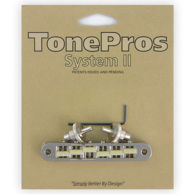 【店内全品5%OFFセール開催中】TonePros ブリッジ TP6G-N ニッケル Standard Tuneomatic (small posts, notched G Formula saddles)|G&G onlineshop