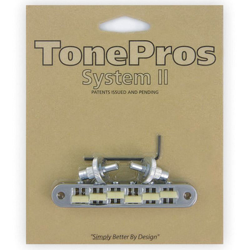 【店内全品5%OFFセール開催中】TonePros ブリッジ TP6G-C クローム Standard Tuneomatic (small posts, notched G Formula saddles)|G&G onlineshop
