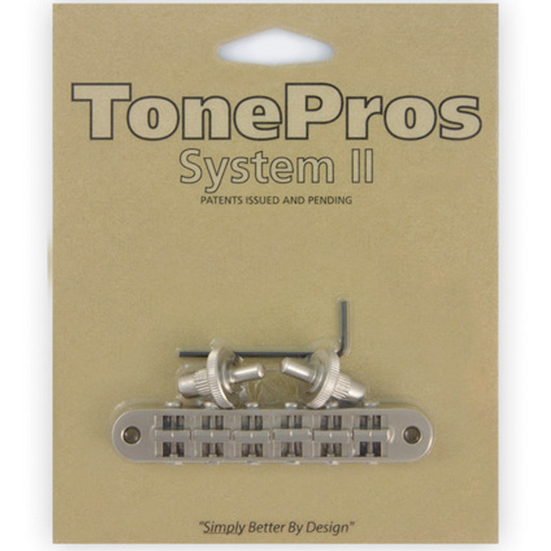【店内全品5%OFFセール開催中】TonePros ブリッジ T3BP-SN サテンニッケル Standard Tuneomatic (small posts, notched saddles)|G&G onlineshop