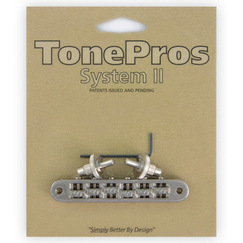 【店内全品5%OFFセール開催中】TonePros ブリッジ TP6R-N ニッケル Standard Tuneomatic (small posts, Roller saddles)|G&G onlineshop