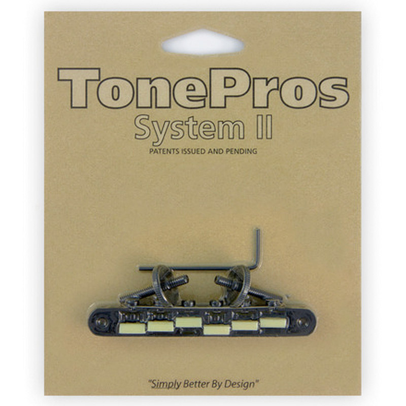 【店内全品5%OFFｾｰﾙ開催中】TonePros ブリッジ AVR2G-B ブラック ナイロン66タイプ Replacement ABR-1 Tuneomatic with G Formula saddles｜Ｇ＆Ｇ onlineshop