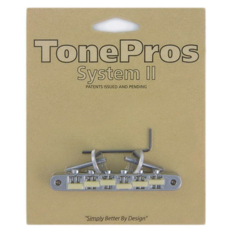 【店内全品5%OFFｾｰﾙ開催中】TonePros ブリッジ AVR2G-C クローム ナイロン66タイプ Replacement ABR-1 Tuneomatic with G Formula saddles｜Ｇ＆Ｇ onlineshop