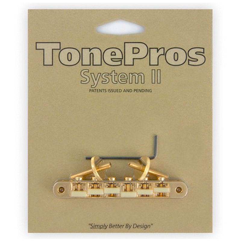 【店内全品5%OFFｾｰﾙ開催中】TonePros ブリッジ AVR2G-G ゴールド ナイロン66タイプ Replacement ABR-1 Tuneomatic with G Formula saddles｜Ｇ＆Ｇ onlineshop