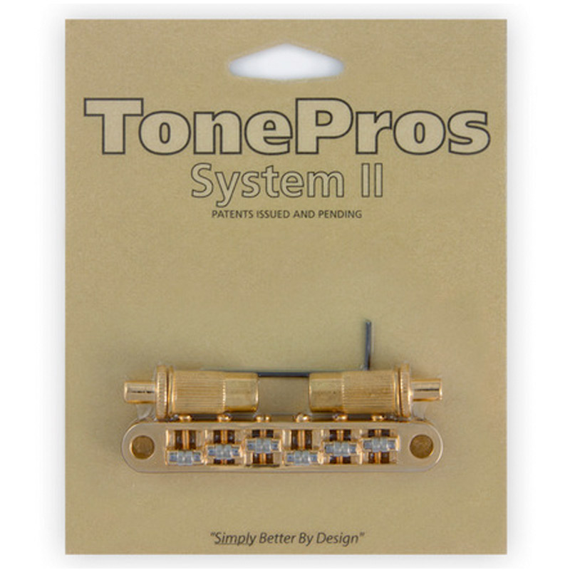 【店内全品5%OFFセール開催中】TonePros ブリッジ TPFR-G ゴールド Metric Tuneomatic (large posts, Roller saddles)|G&G onlineshop