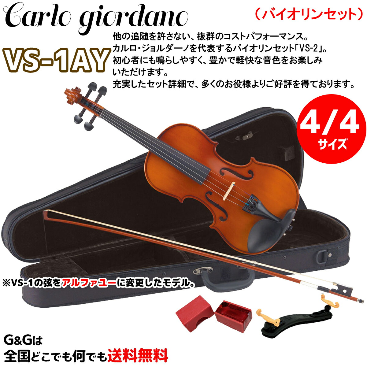 バイオリン 4/4 本体 ケース付き ニコロ サンティ Nicolo Santi NSN60S 4/4 バイオリン 初心者セット 【マイスター