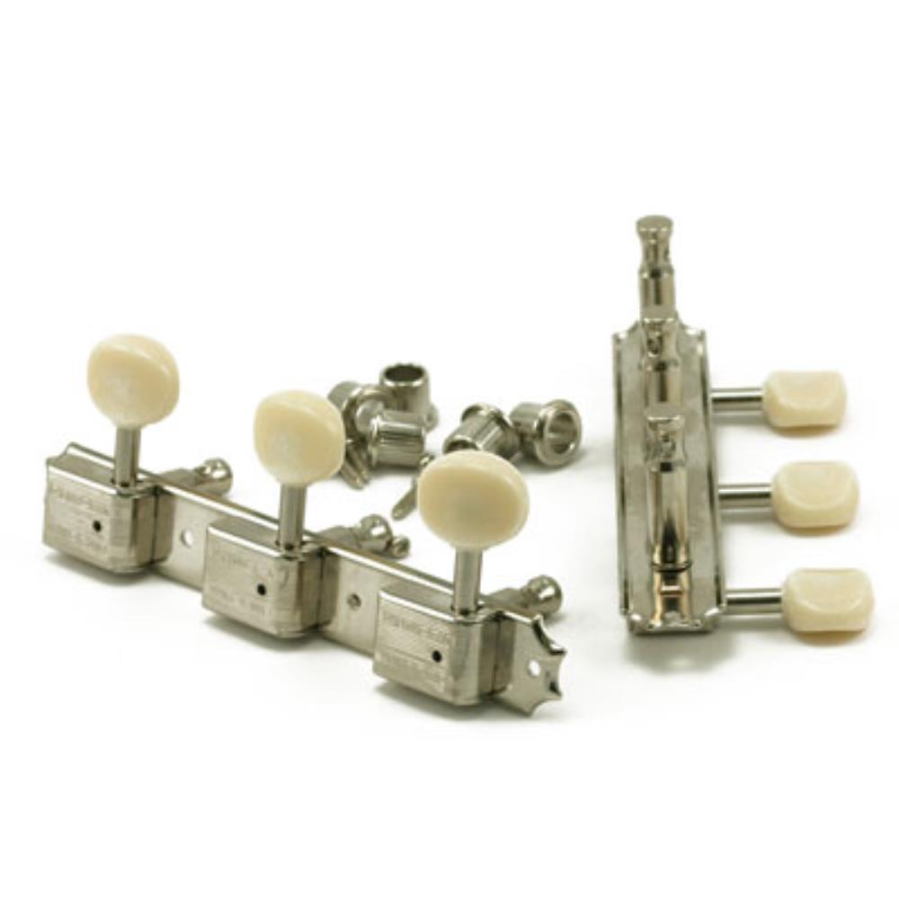 【店内全品5%OFFｾｰﾙ開催中】Montreux ギターパーツ クルーソン ペグ KLUSON マシンヘッド 3 PER PLATE - OVAL PLASTIC - DBL LINE - NICKEL 9009｜Ｇ＆Ｇ onlineshop