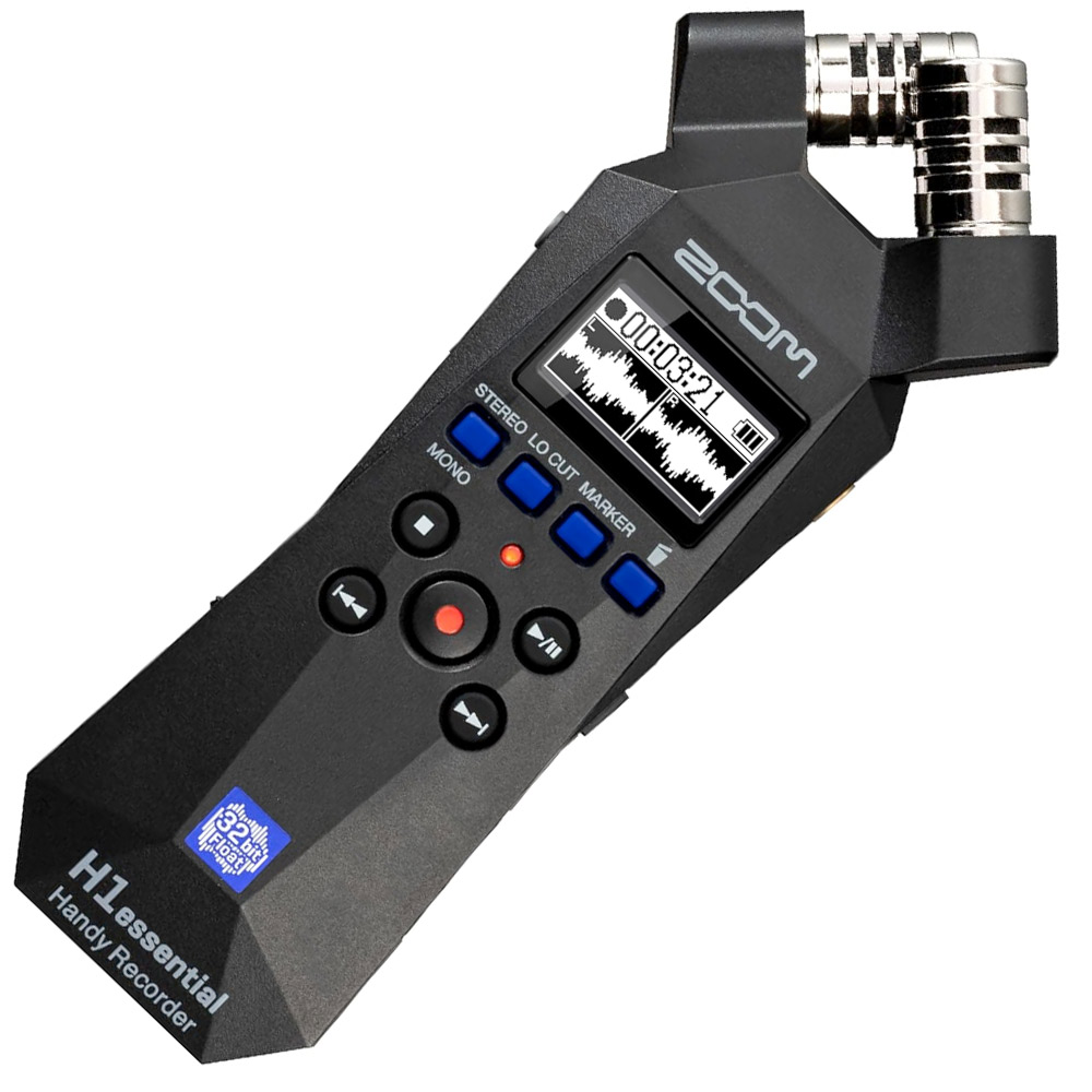 ZOOM H1essential ズーム ハンディレコーダー ブラック 黒 32bitフロート 小型 ポッドキャスト 楽器演奏 ASMR インタビュー USBマイク アクセシビリティ機能【RCP】