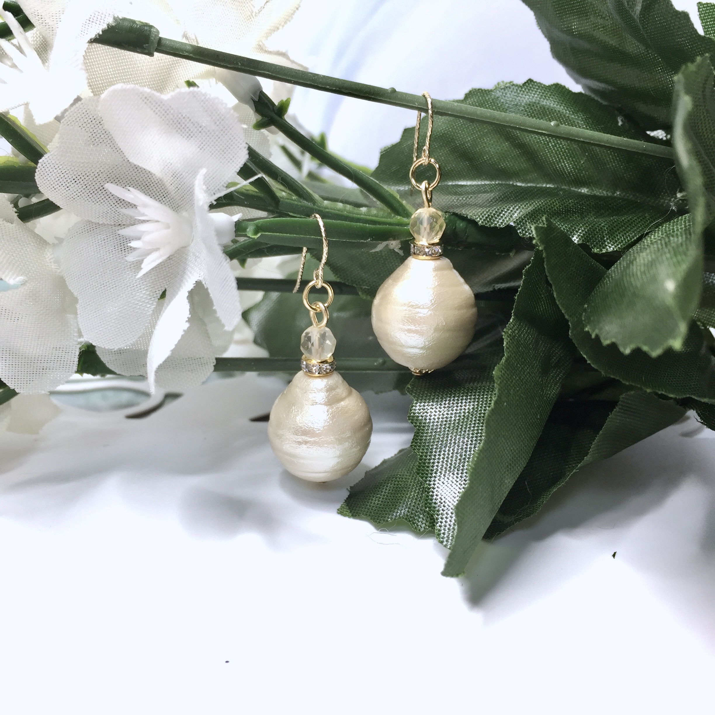 beaufille パールピアス 楽天市場】淡水パール ピアス フック バロックパール K14GF 3連 天然