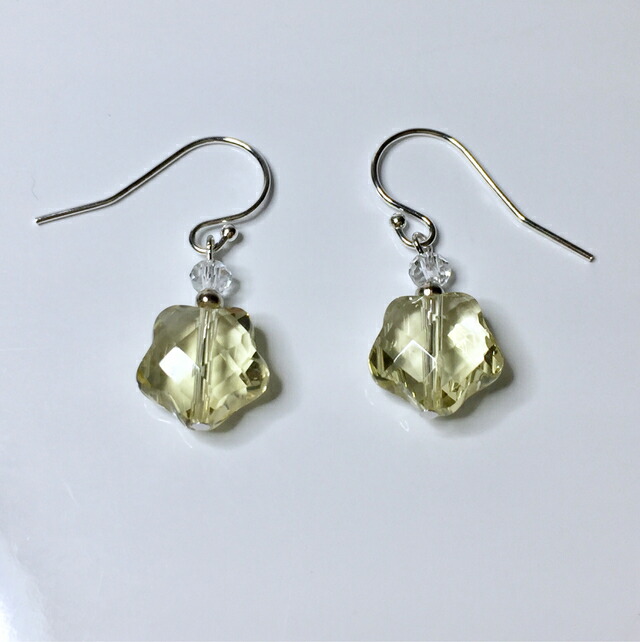 楽天市場】【再入荷】星型 レモンクォーツ 一粒 ピアス（スターカット
