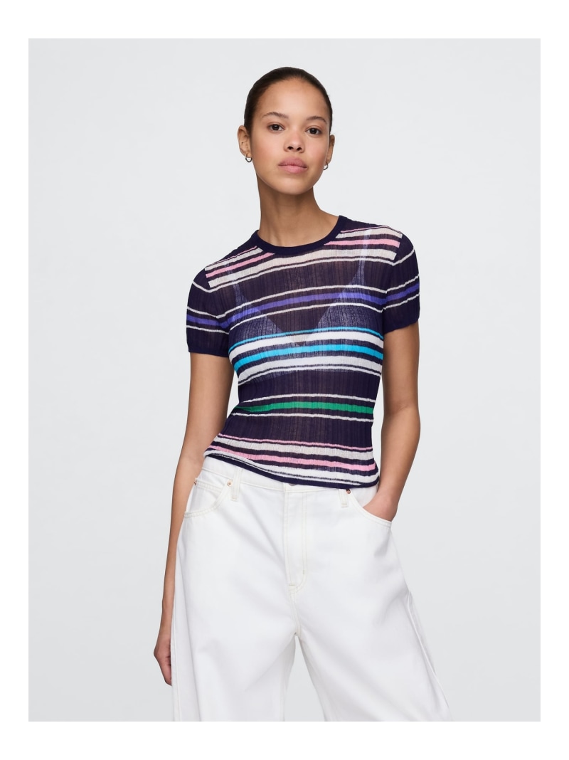 トップス GAP 楽天市場】(W)メッシュ クロップドTシャツ GAP ギャップ