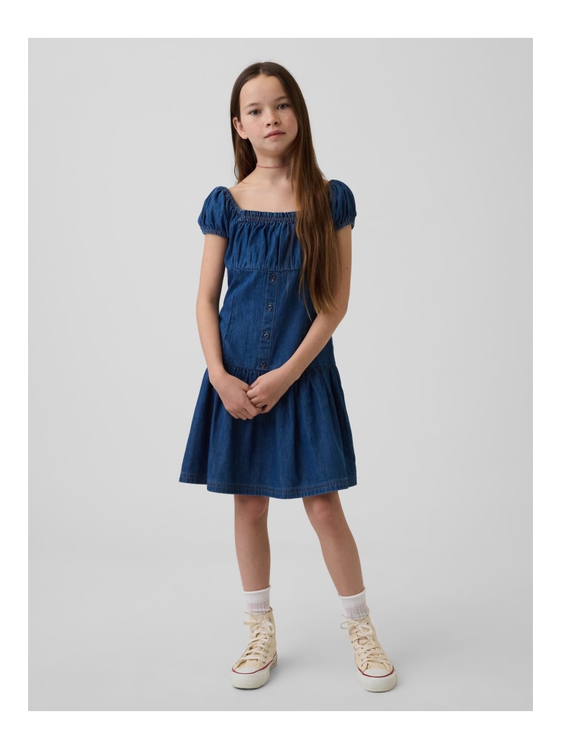 (K)デニム ドロップウエスト ワンピース (キッズ) GAP ギャップ ワンピース・ドレス ワンピース ブルー【送料無料】[ Fashion]