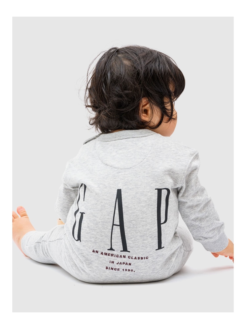 [SALE/ 59% OFF] (K) 30th Anniversary GAP Logo Coveralls (Baby) GAP Gap Maternity Wear/Baby Products Rompers/Coveralls White Gray [RBA_E] [Rakuten Fashion]