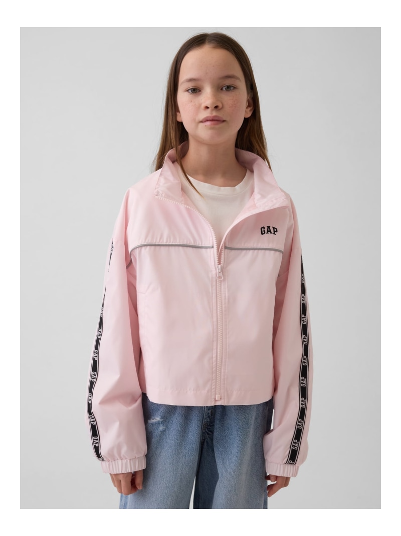 (K)リラックスフィット ウィンドブレーカージャケット (キッズ) GAP ギャップ ジャケット・アウター ブルゾン・ジャンパー ピンク【送料無料】[ Fashion]