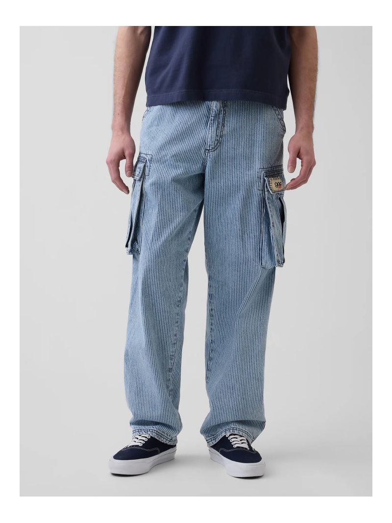 (U)Gap &times; Sean Wotherspoon レールロード カーゴ バギーデニム GAP ギャップ パンツ カーゴパンツ ブルー【送料無料】[ Fashion]｜GAP／ギャップ