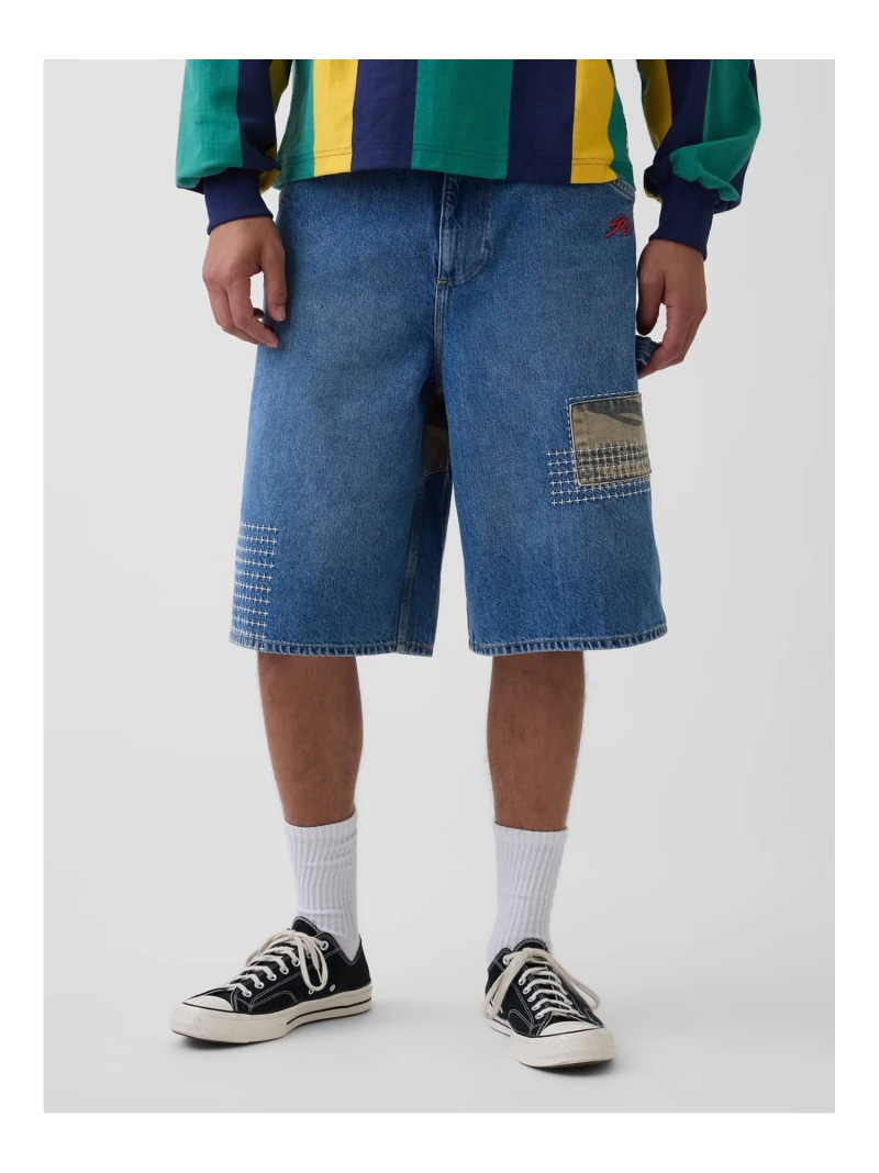 (U)Gap &times; Sean Wotherspoon バギー パッチワーク デニムショートパンツ GAP ギャップ パンツ ジーンズ・デニムパンツ ブルー【送料無料】[ Fashion]｜GAP／ギャップ
