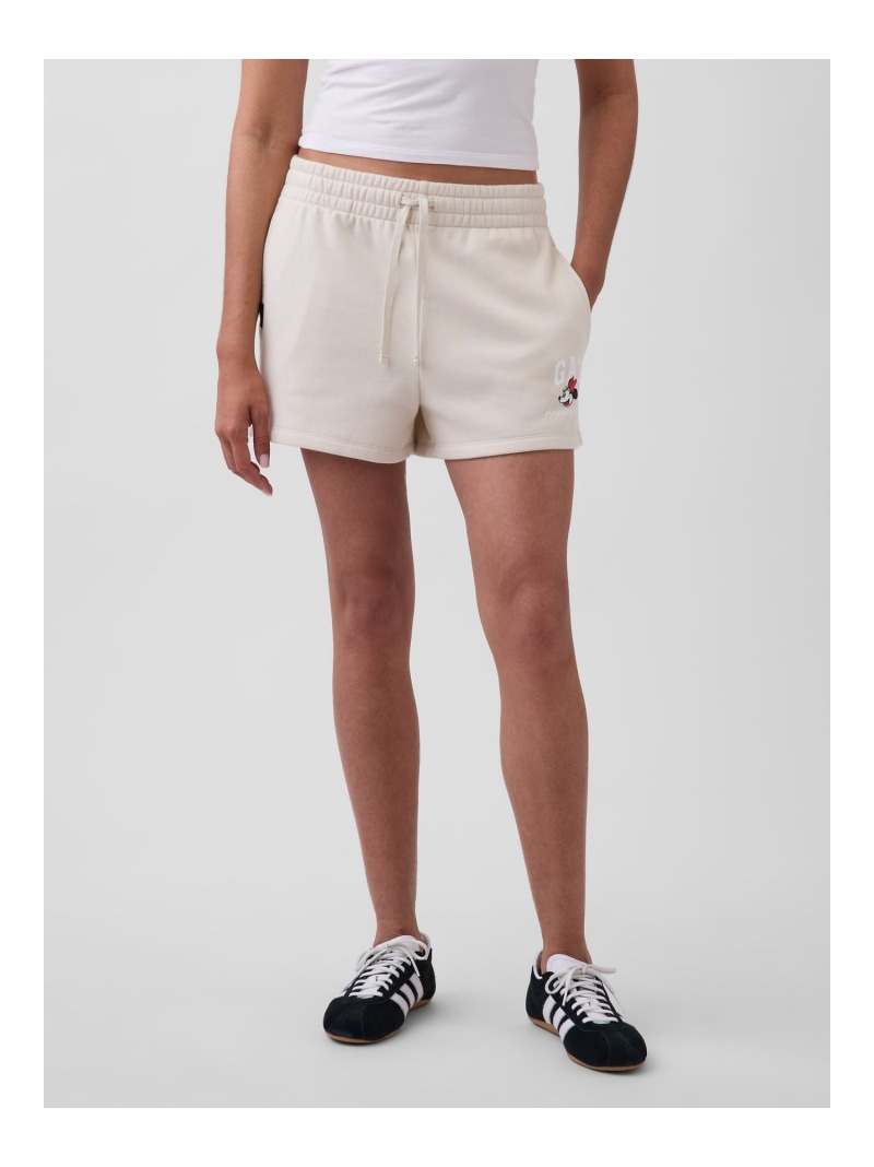 (W)Gap × ディズニー ミニーマウス GAPロゴ ショートパンツ GAP ギャップ パンツ ジャージ・スウェットパンツ ピンク ブラック ホワイト【送料無料】[ Fashion]