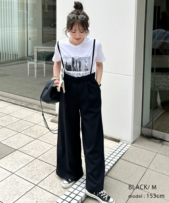 美品 bajra リネン100%サスペンダー付パンツ aquagarage リネンライクサスペンダー付きパンツ レディース 春