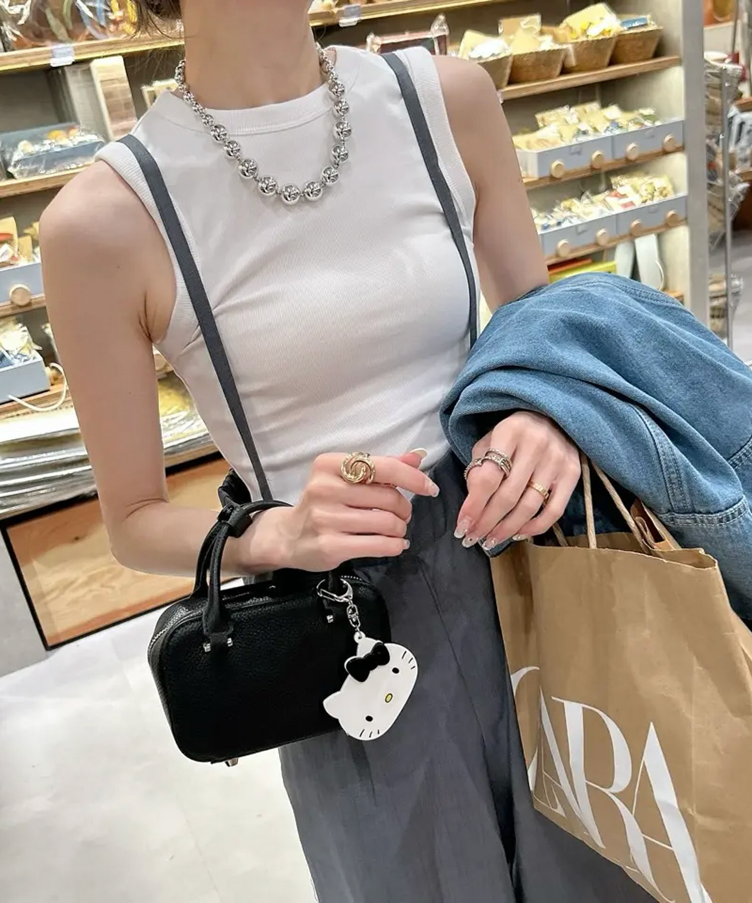 美品 bajra リネン100%サスペンダー付パンツ aquagarage リネンライクサスペンダー付きパンツ レディース 春
