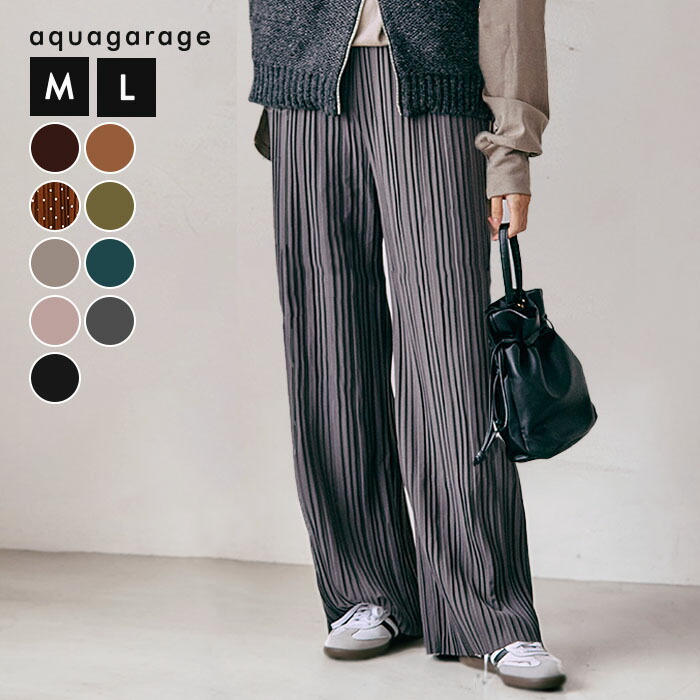 楽天市場】ウエストゴムプリーツパンツ 春 夏 M L ウエストゴム