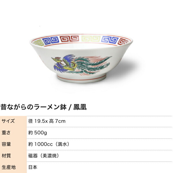 ラーメン どんぶり 昔ながらのラーメン鉢 鳳凰 ラーメン鉢 ラーメン丼