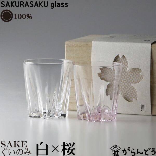 GLASS-LAB】グラス・ラボ 「サクラサク」 桜 お酒を入れると模様が