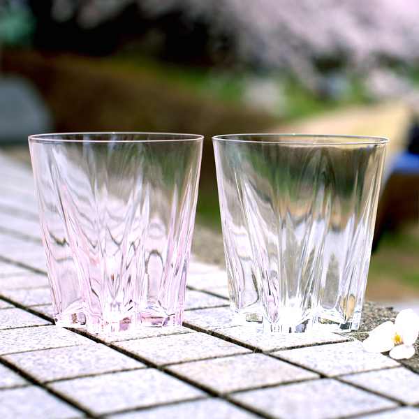 GLASS-LABグラス・ラボ 「サクラサク」 桜 お酒を入れると模様が広がる