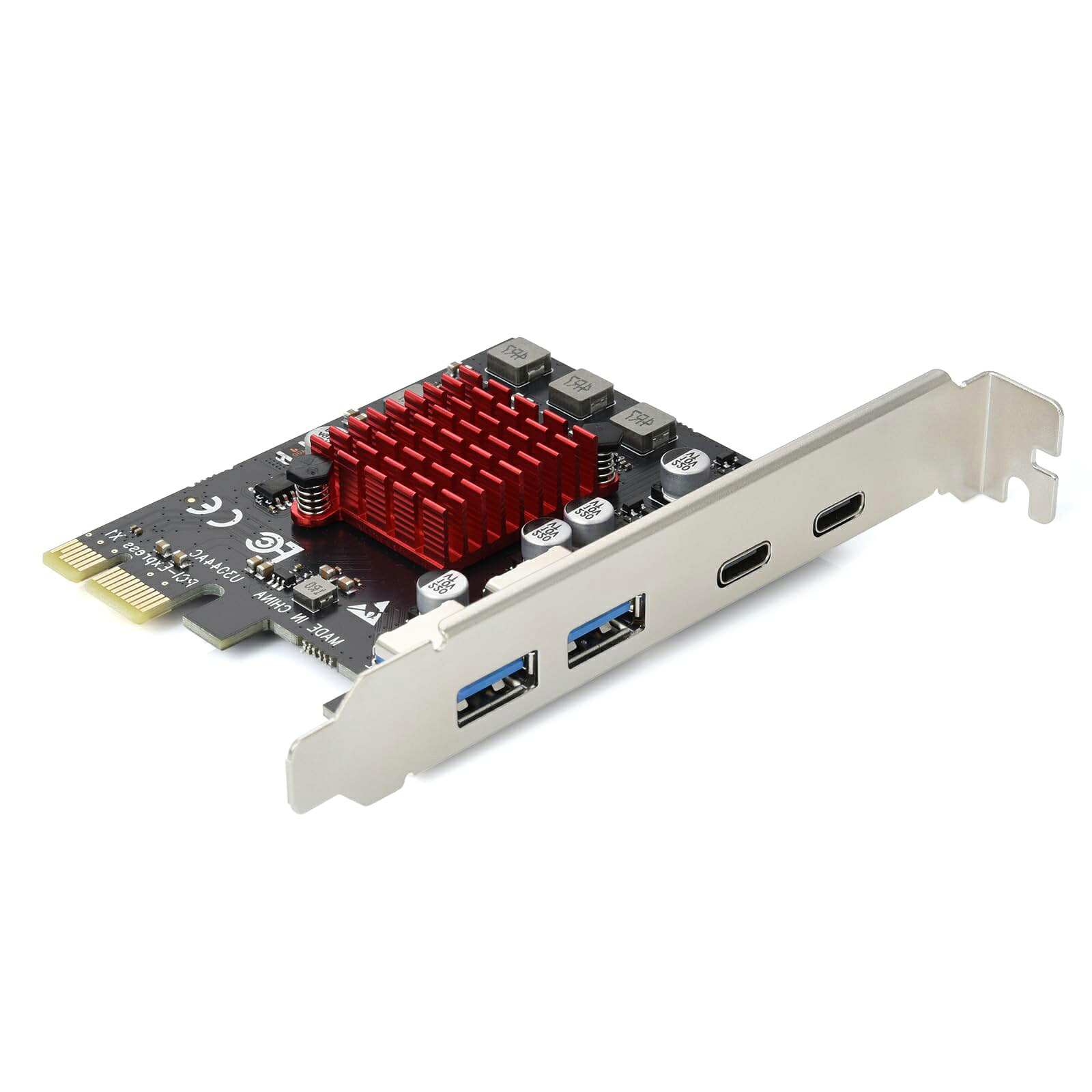 USB3.1増設ボード 4ボード 【2 USB-A & 2 USB-C】 5Gbps PCIEインターフェースカード USB3.0拡張カード PCI-Express3.0接続 PCI-E X1/X4/X8/X16 Windows 11/10/8/7/XP/Vista対応