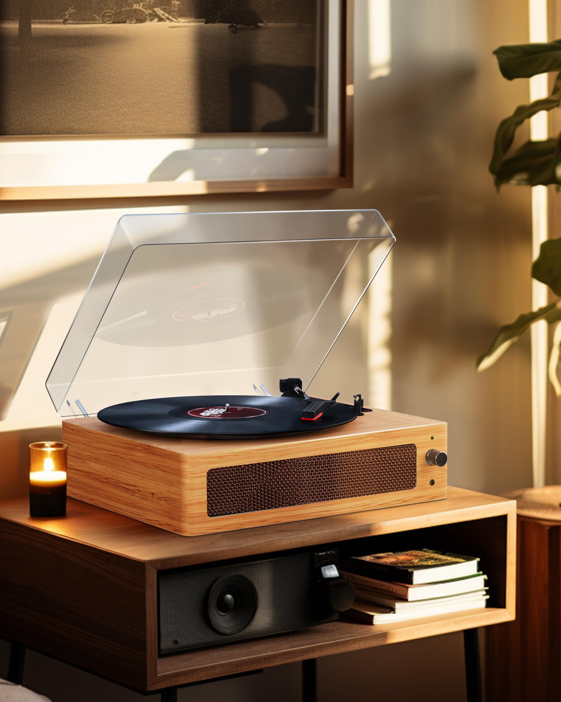 楽天市場】レコードプレーヤー Bluetooth対応 無垢材 ステレオ