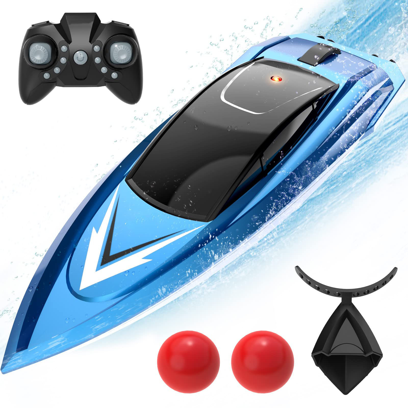 ラジコンボート 小型 ラジコン mini 船 親子活動 水上サッカー RCボート マルゲー 防水性 低電圧アラーム おもちゃ 2.4Ghz無線操作 贈り物 男の子 小学生 中学生 日本国内認証済み