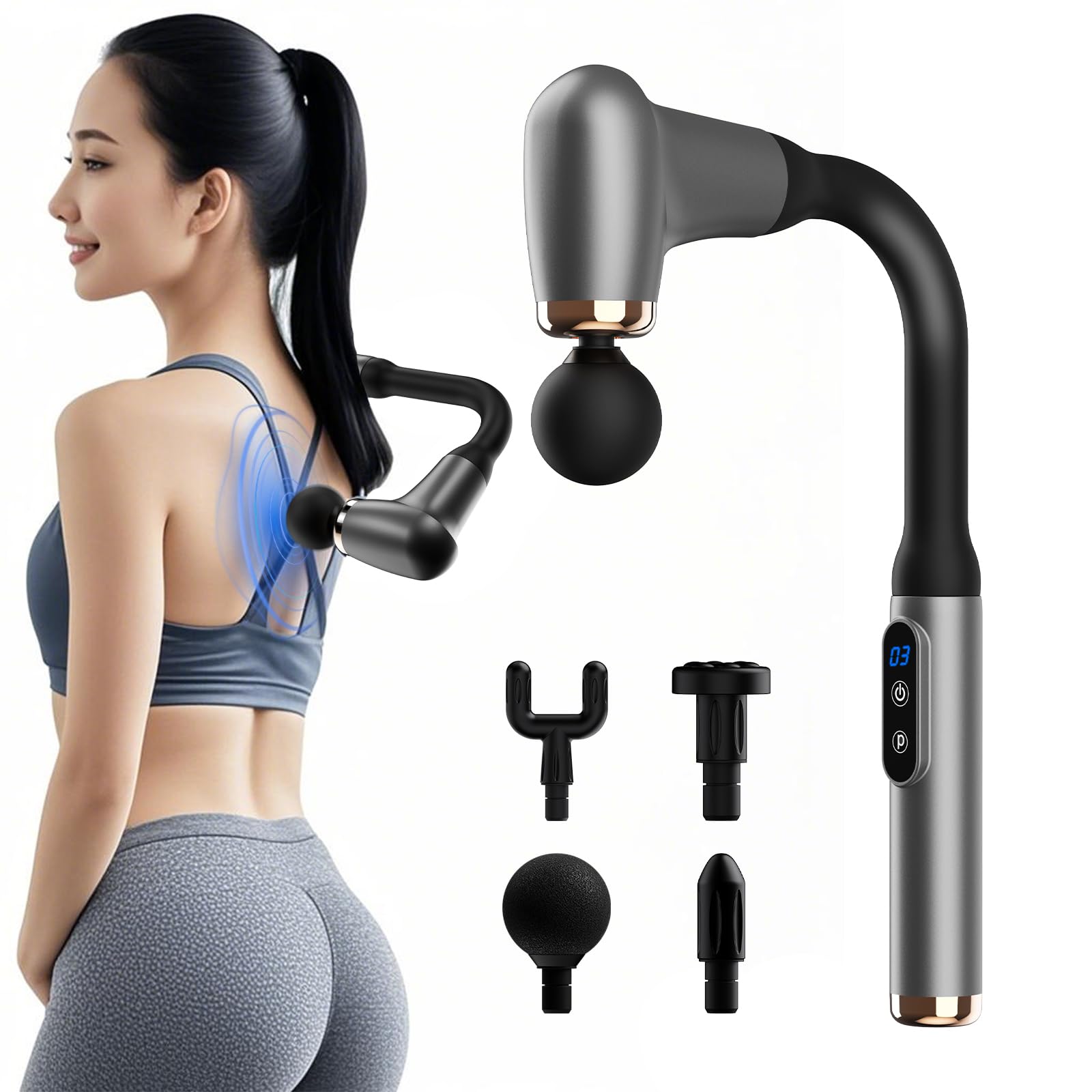 楽天市場】筋膜ガン 弾力性アーム 背中リリースガン 筋膜リリースガン