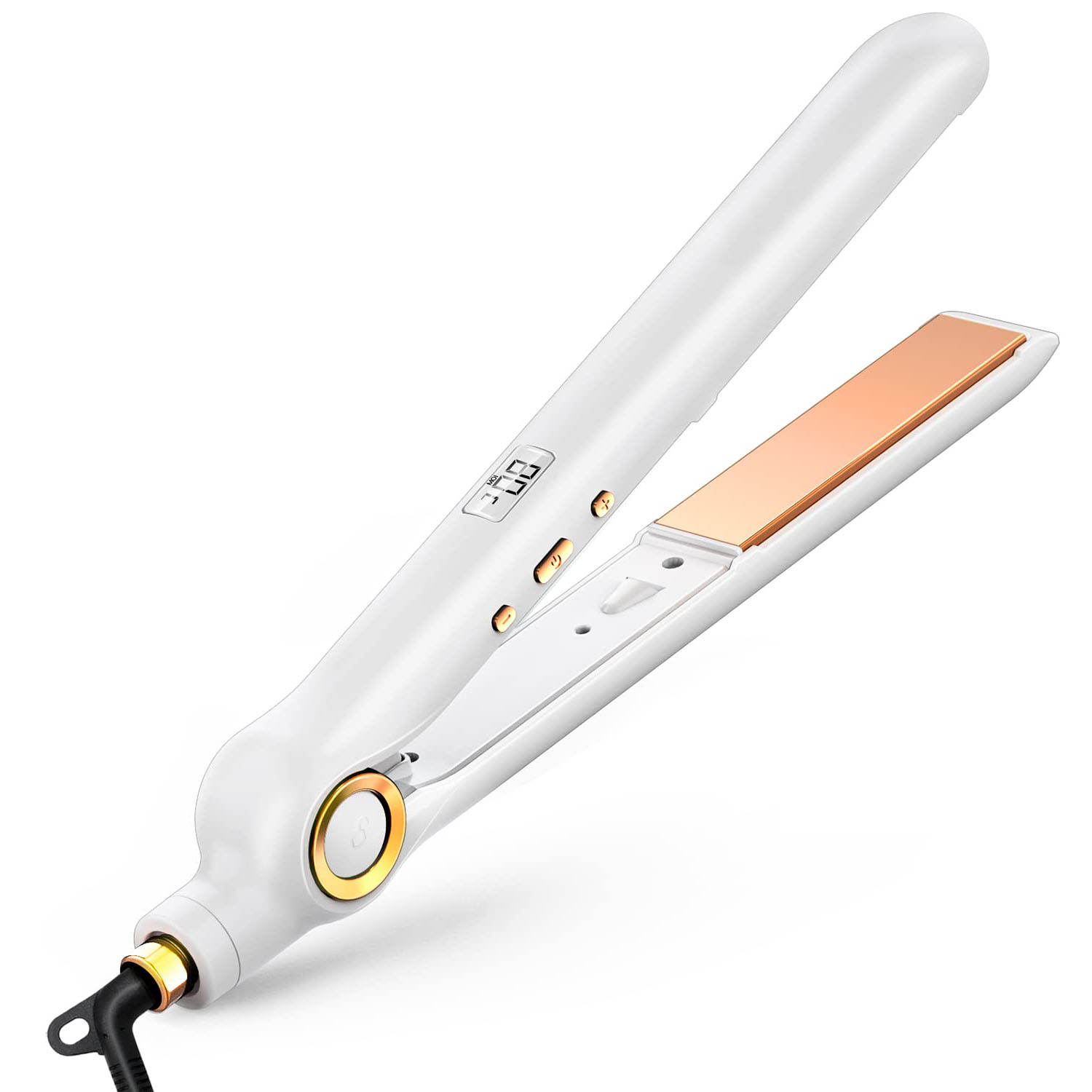 【2023新登場】 セラミック ヘアアイロン ストレート 2way 24mmプレート マイナスイオン ストレートアイロン 80℃～230℃温度調整 LCD液晶モニター表示 ワンタッチロック 360度回転コード オートパワーOFF機能 ヘアストレートナー 軽量 コンパクト プロ仕様 男女兼用