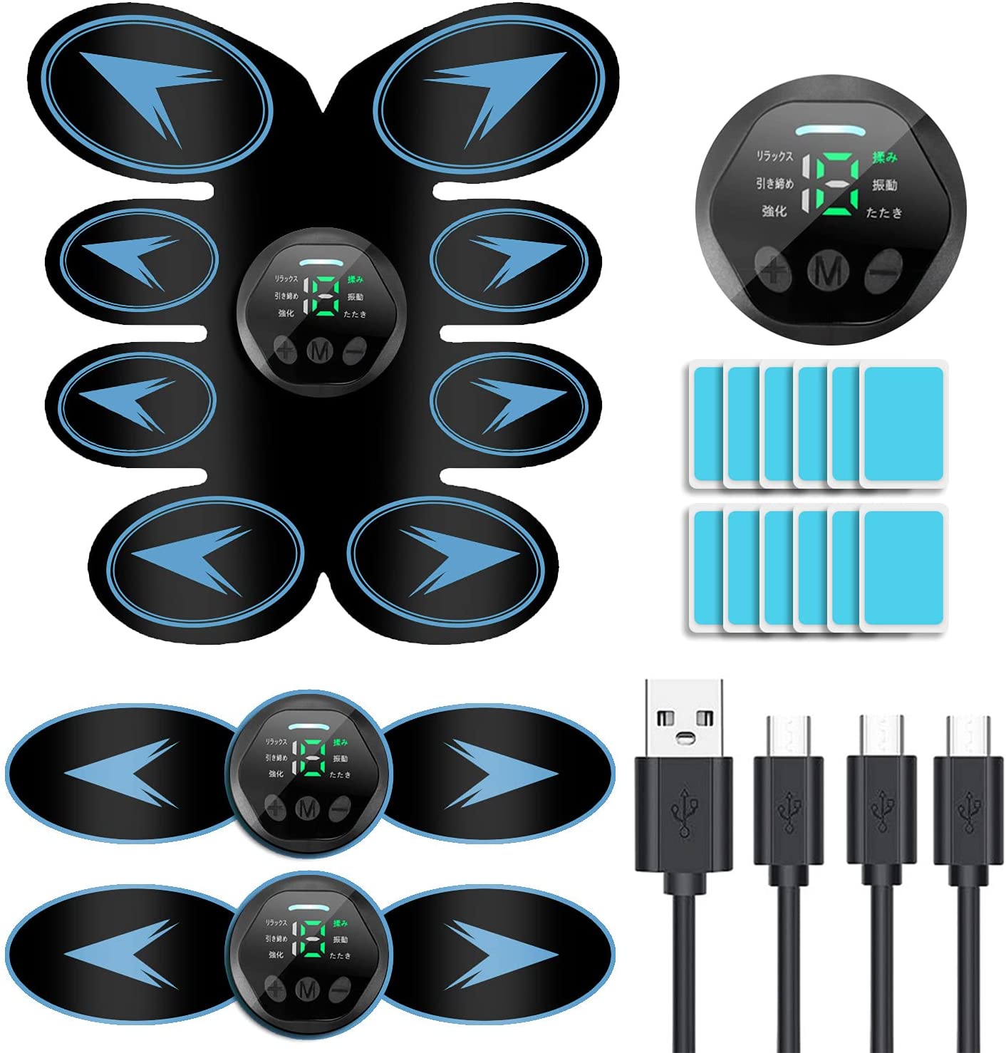 Ems 腹筋ベルト 6種類モード 18段階強度調節 Usb充電式 交換ジェルシート付き 引き締め 日本語モード 日本語説明書 液晶表示 男女兼用 筋トレ器具 腕ベルト 腹筋トレーニング 公式 腹筋トレーニング