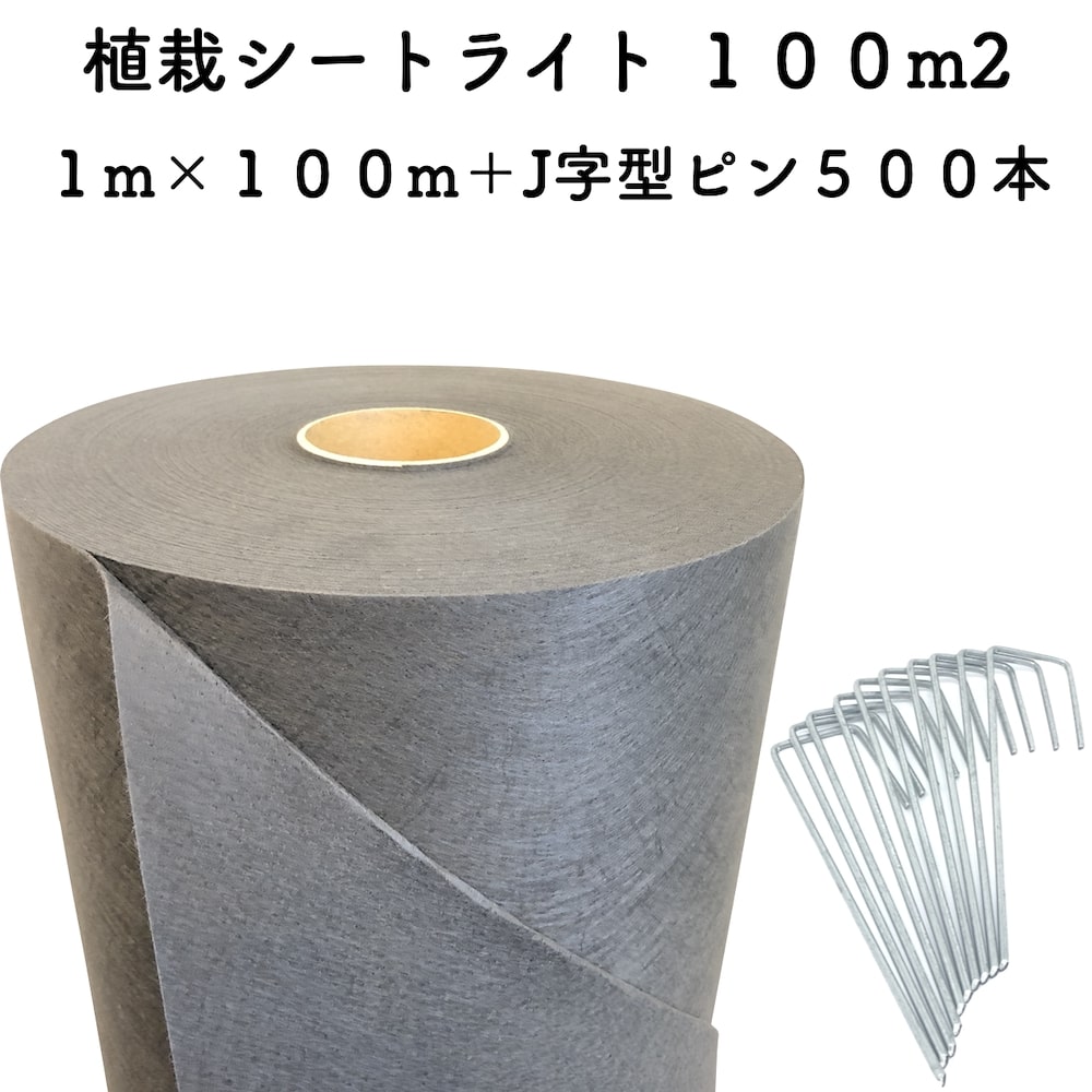 貨物輸送無料 クラピア専用 お得な植栽居敷き1m×100m（100m2）+J字型いの一番の書き割り（500本）書き割り 防草居敷き 船掛かりいの一番