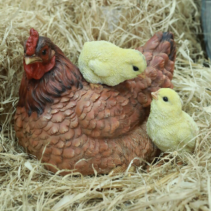 楽天市場】可愛いにわとり ペア 2匹セット フィギュア 置物 鶏 陶器