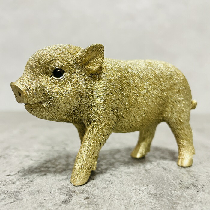 楽天市場】かわいい 置物 金の豚 ミニ ゴールデンピッグ woobia