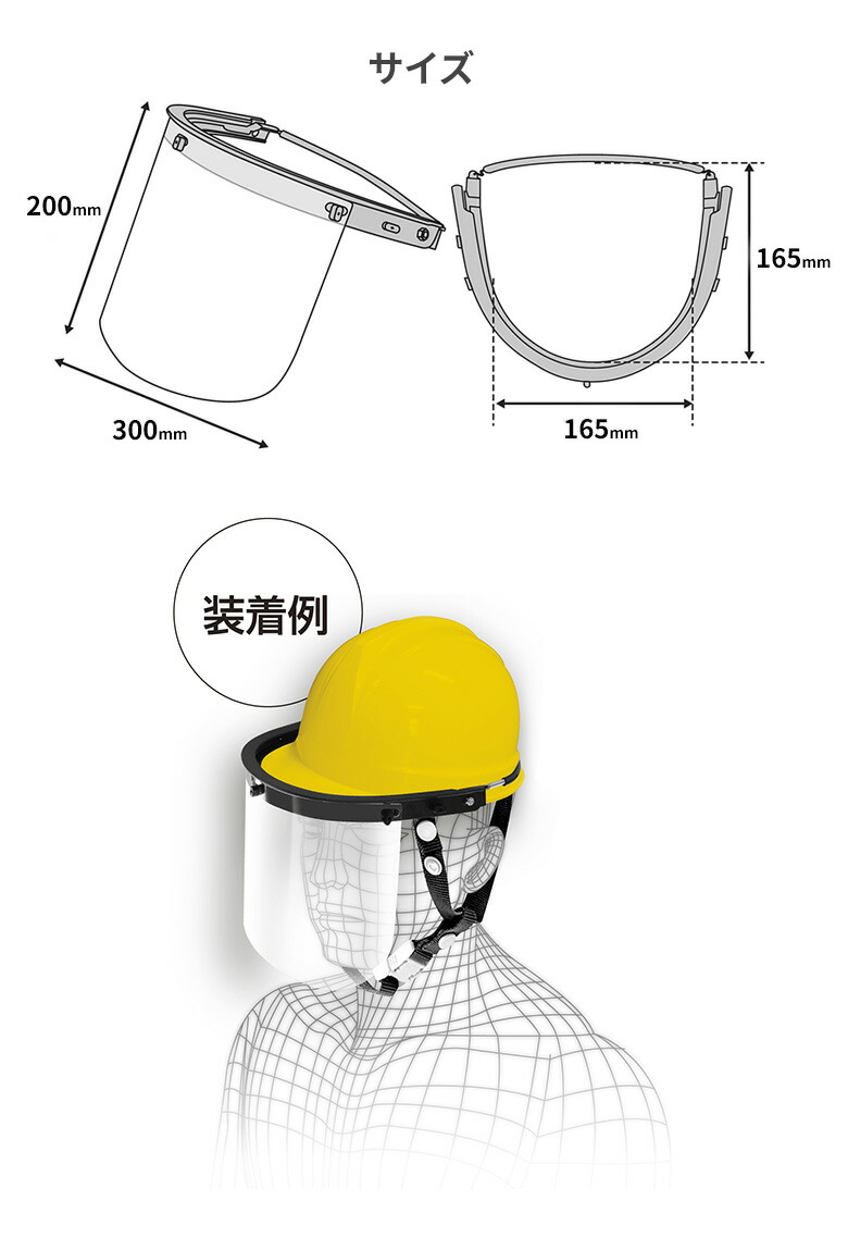 市場 ヘルメット取付用 No.2746 フェイスガード 保護用品 顔面保護 安全 ワンダー クリア フェイスシールド フェイスプロテクター