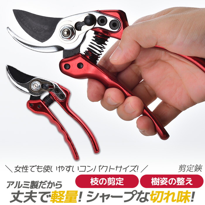 楽天市場 メール便 ガーデニング用品 剪定ばさみ アルミ鍛造剪定鋏 赤 剪定鋏 花 ガーデン Diy ガーデニング 用具 工具 はさみ ガーデニングばさみ 剪定はさみ 剪定ハサミ 剪定バサミ ガーデニング ワクイショップ