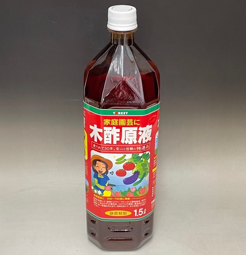 楽天市場 木酢液1 5ｌ原液 赤ラベル 愛されて30年 安心と信頼の特選品 ガーデニングどっとコム