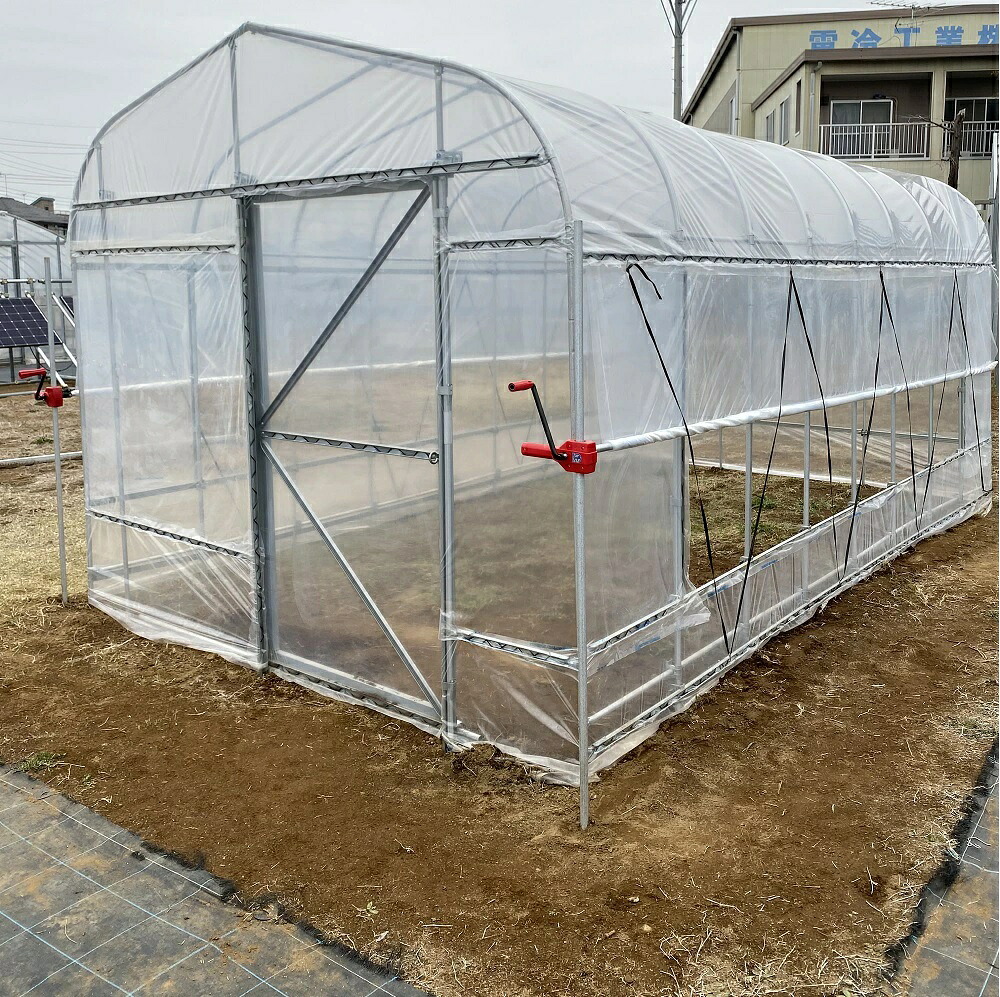 ビニール植木室4坪手合い ヒロ・庭園 住み家4型+風通し書き割り付 ～ 2.7x4.8m大きさ 取りつくろう品 ヒロ庭園4 代引っ張ること別途+10,000円加えること貨物輸送
