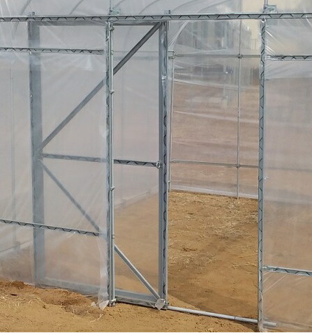 MEスライドドア片開きセット10ｘ18 ～ビニールハウスのパイプドア→スライドドア1×1.8ｍへの交換キット 間口2.7-4.5mの温室※遅れ/キャンセル場合あり 代引き不可