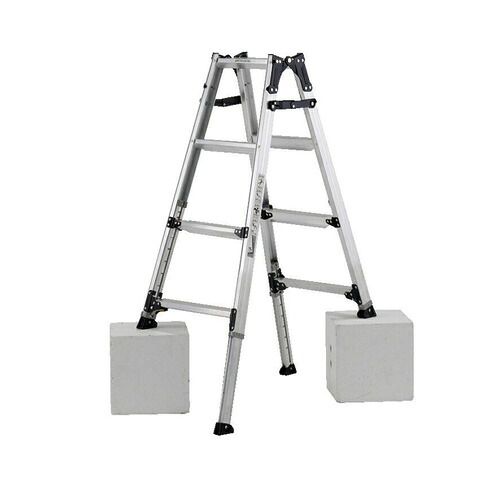 【送料無料】ステップ幅広伸縮脚付はしご兼用脚立 120cm PRW-120FX