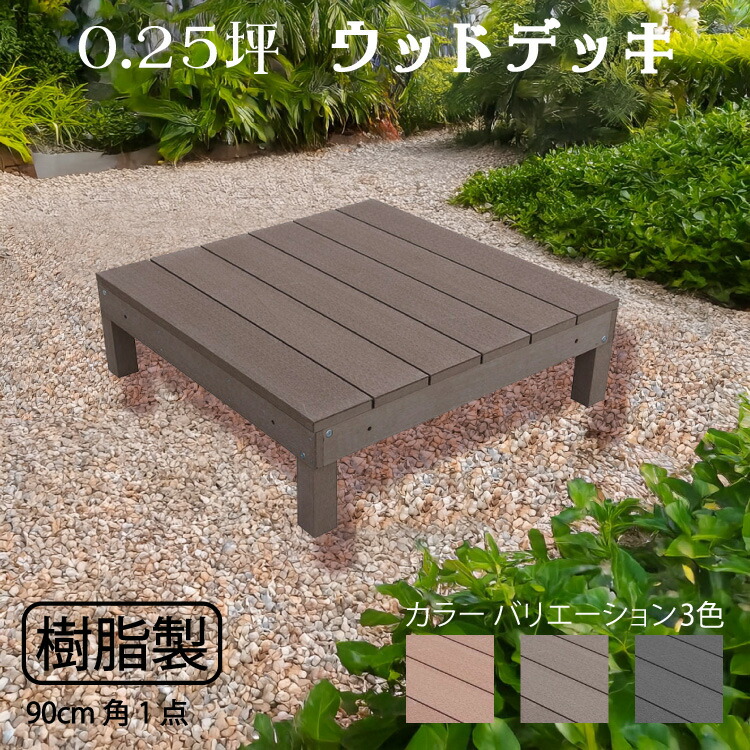 【マラソン中ポイント5倍】ウッドデッキ 樹脂製　0.25坪 [1点セット] チョコレートブラウン　置くだけデッキ 掃き出し窓 アウトドアリビング 高耐候性 ガーデンデッキ 頑丈　1ddb 13,075円