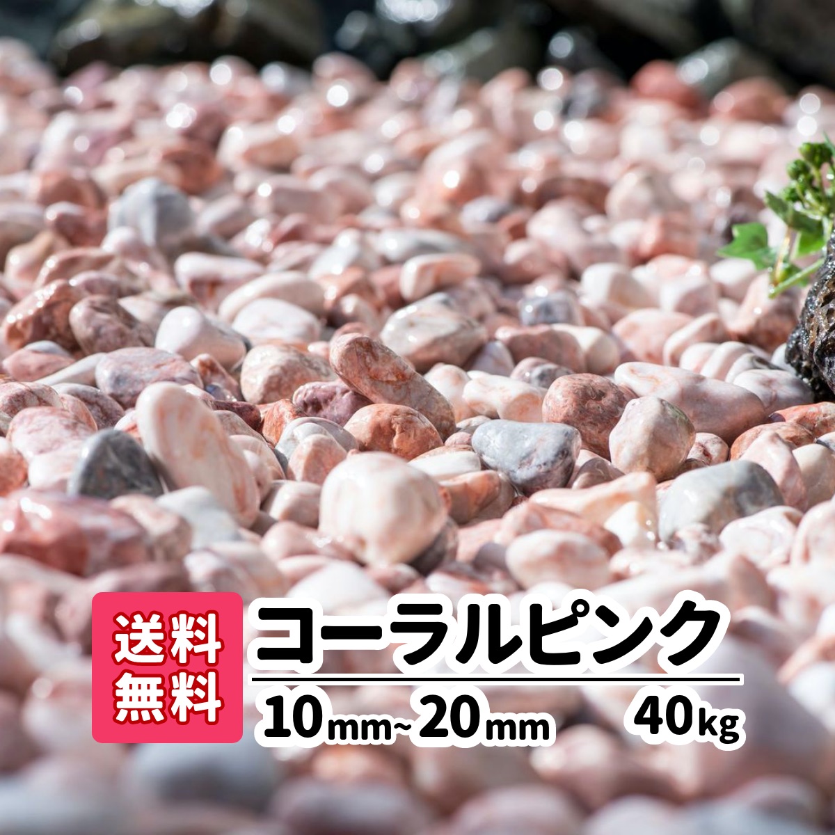 【楽天市場】化粧砂利 大理石【送料無料】80kg(20kg×4) コーラル 