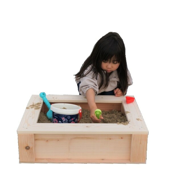 国産　木製砂場ミニ　完成品　幅61.5cm×奥行44.5cm×高さ18cm　　※砂は別売りです【砂場】【花壇】【SS】内寸約51ｃｍ×35ｃｍ×高さ15ｃｍ