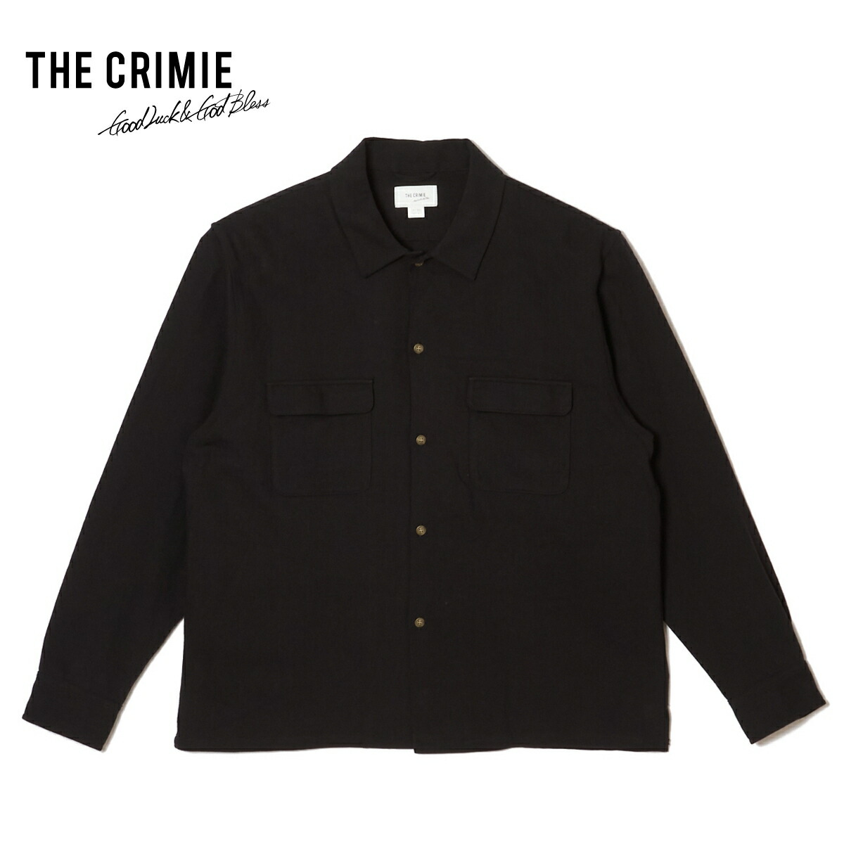 THE CRIMIE 刺繍 ワークシャツ ミリタリーシャツ トラッカーシャツ THE CRIMIE 刺繍 ワークシャツ ミリタリーシャツ トラッカー