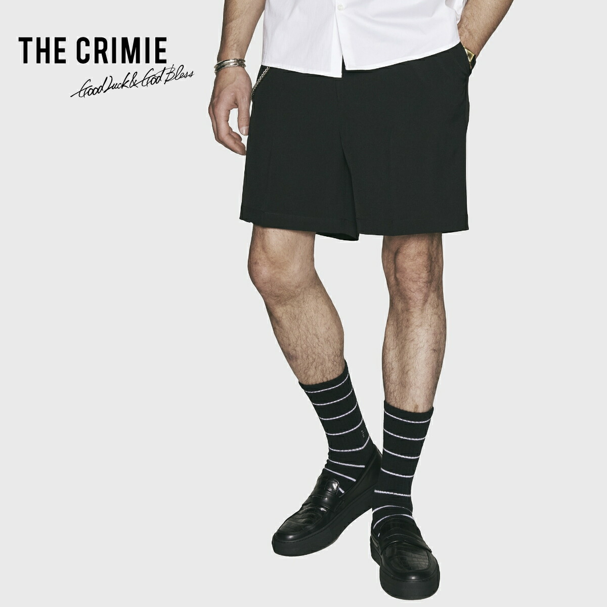 【堅苦しさ】 THE CRIMIE クライミー JAX SUIT SHORT TROUSERS ALL SEASON EASY CARE JAX イージーケア オール時期 背広 トラウザー さる股引き