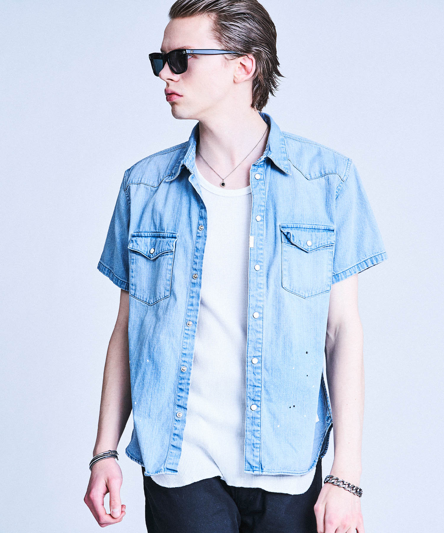 楽天市場 先行予約 公式 Crimie クライミー Denim Short Sleeve Shirt Cr1 02a1 Ss02 トップス デニム シャツ ビンテージ 岡山 ファッション アメカジ 高級 春 春夏 春服 夏服 半袖 メンズ インディゴ ブルー ブラック 黒 The Crimie