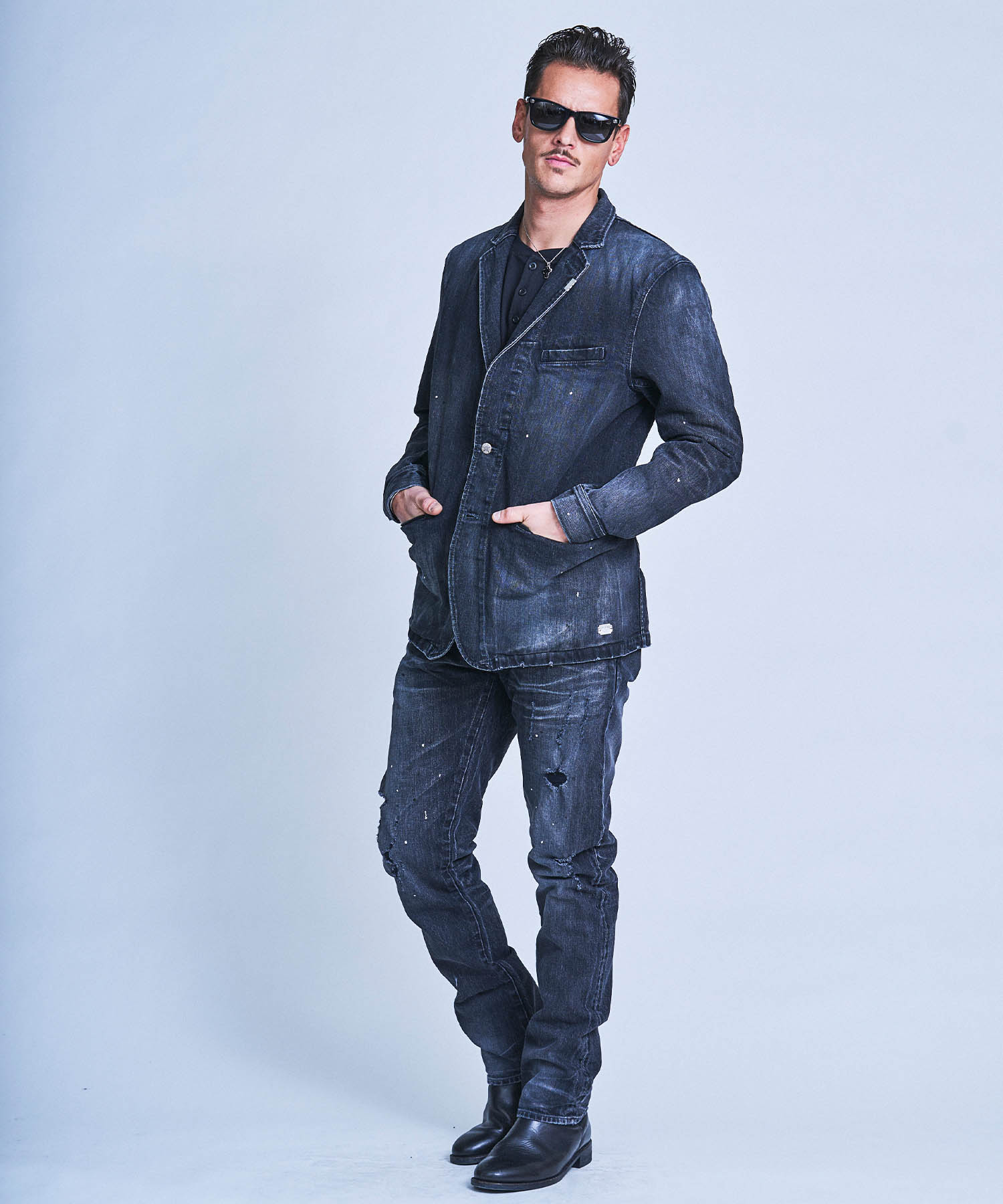 楽天市場 公式 Crimie クライミー Born Rude Garage Denim Jacket Cra 02a1 Jk04 デニム ストレッチ テーラード ジャケット 岡山 アメカジ ファッション 春 夏 春服 夏服 長袖 メンズ 黒 ブラック インディゴ Garden Tokyo