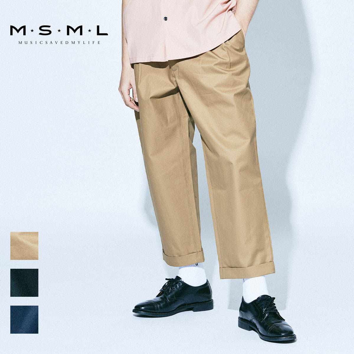 即納最大半額 Msml Ventile Two Tuck Wide Chino Pants M11 02a1 Pl01 ワイドパンツ 2タック チノ Bonez パンツ 刺繍 ワイド ファッション 春 夏 春服 メンズ 黒 ブラック ベージュ ネイビー 楽天ランキング1位 Www Balloonylandkw Com